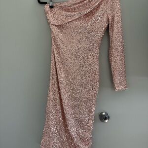 Elegant Rose Gold Sequin Dress